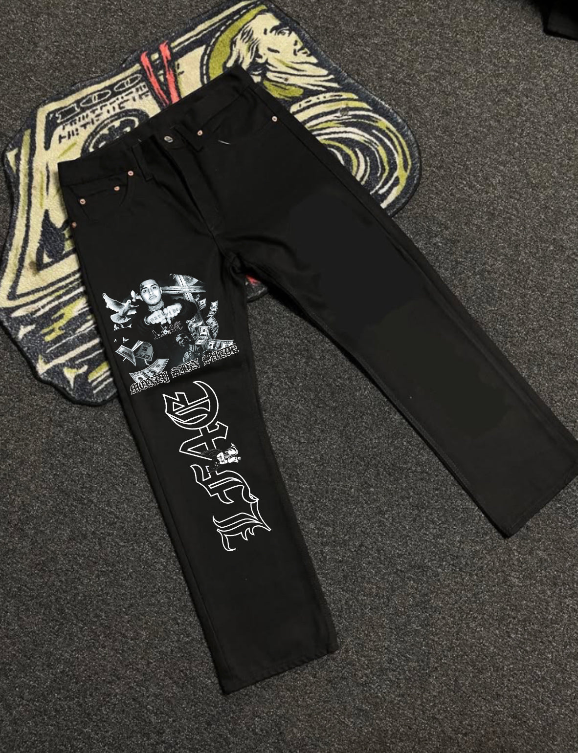 MONEY SIGN SUEDE 501 JEANS
